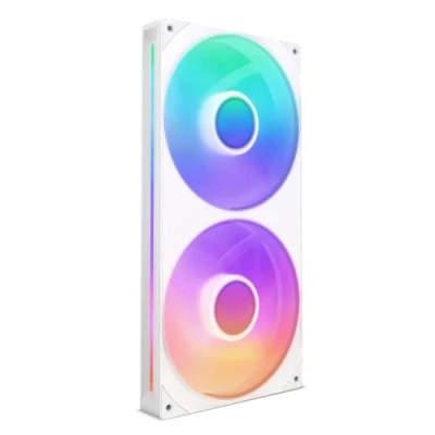 Abbildung von NZXT F280 RGB Core 280 mm Einzelrahmen Lüftereinheit mit 2 x 140 Lüftern Drehzahl und Beleuchtungssteuerung Hoher statischer Druck Luftstrom 8 aRGB LEDs pro Lüfter Weiß