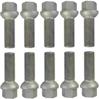 Abbildung von 10 Radschrauben Radbolzen silber Kugelbund R14 M14x1,5 35mm