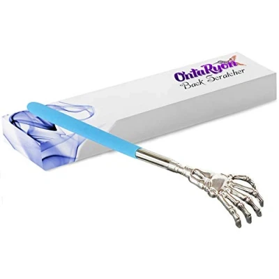 Abbildung von OntaRyon Teleskop Rückenkratzer Neuheits Geschenk für Männer und Frauen Edelstahl Ausziehbar Körper Massage Werkzeug Kleine Strumpffüller Ungewöhnlicher Lustiger Massager Back Scratcher