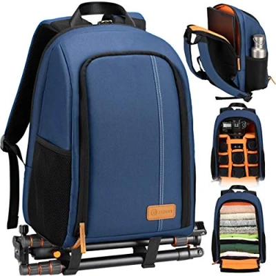 Abbildung von TARION Kamerarucksack Spiegelreflex Fotorucksack Wasserdicht Leicht und Kompakt Klein DSLR Rucksack mit 15“ Laptopfach Regenhaube