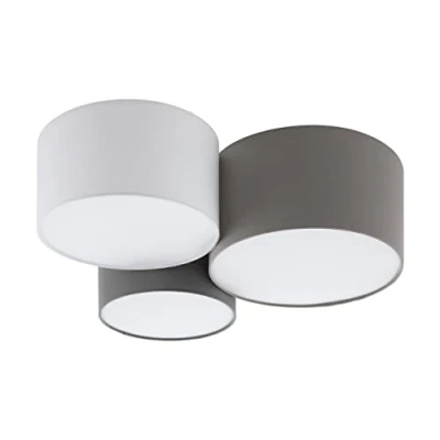 Abbildung von Eglo 97479 Deckenleuchte PASTORE weiß anthrazit braun, weiß, grau E27 3X60W L:61cm B:49,5cm H:25,5cm