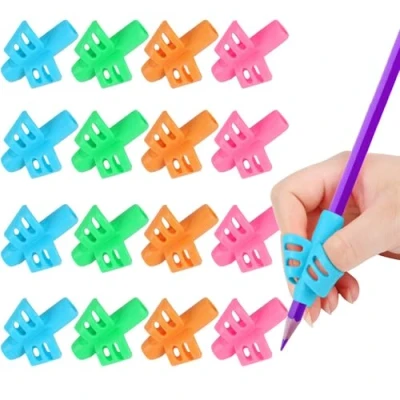 Abbildung von SANNIX 16 Stück Bleistiftgriffe für Kinderhandschrift, Bleistifthalter Kinder, Handschriftgriff, ergonomische Trainings Bleistiftgriffe, Schreibwerkzeug Kleinkinder, Vorschulkinder, Kinder