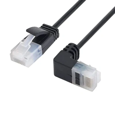 Abbildung von chenyang CY Abgewinkeltes 8P8C STP Cat 5e RJ45 Lan Ethernet Netzwerk Patchkabel 90 Grad zum geraden Kabel 50cm