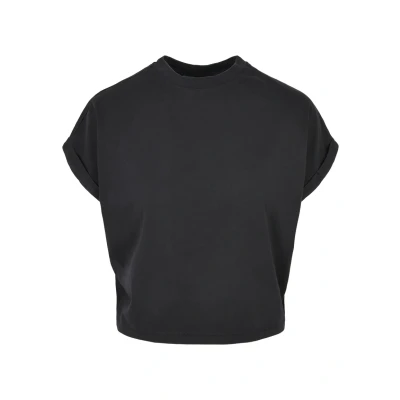 Abbildung von Urban Classics Ladies Short Pigment DYE CUT ON Sleeve TEE Tshirt basic, Damen, Größe: Medium, Schwarz