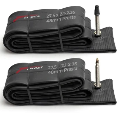 Abbildung von Fincci Fahrradschlauch 27,5 Paar Fahrrad Schlauch 27. 5 Zoll MTB, 27.5 x 2.1 2.35 für Mountainbike, E Bike, Rennrad Fahrrad, Klapprad mit 48mm Presta Französisches Ventil, Schläuche 2er Pack