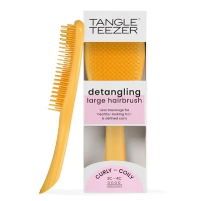 Abbildung von Tangle Teezer Ultimate Detangler Haarbürste, Trocken und Nasshaarbürste, reduziert Frizz Haarbruch, für lockiges bis Haar, 3C 4C Haartypen, groß, Narzissengelb