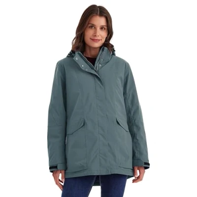 Abbildung von killtec Damen Funktionjacke/Outdoorjacke wasserdicht mit abzippbarer Kapuze Jacke, blaugrau, 38, 43285 000