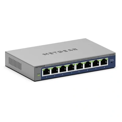 Abbildung von NETGEAR 8 Port Gigabit Ethernet Plus Switch (GS108E): Managed, Desktop oder Wandmontage und eingeschränkte Garantie über die gesamte Lebensdauer