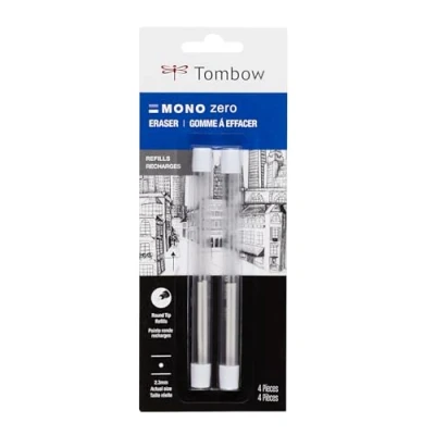 Abbildung von Tombow 57316 Mono Zero Radiergummi Nachfüllpackungen, rund, 2,3 mm, 2 Stück