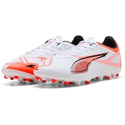 Abbildung von Puma Ultra 5 PLAY MG Fußballschuh Nocken, Herren, Größe: 47, White/black/glowing red Schuhe