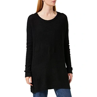 Abbildung von ICHI IHAMARA Long LS2 Strickpullover Damen Feinstrick Pullover, Größe:M, Farbe:Black (194008)