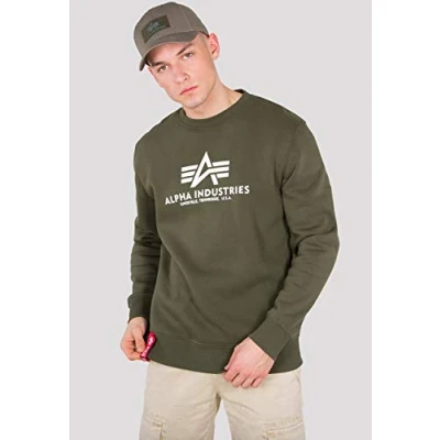 Abbildung von Alpha Industries Basic Sweater Sweatshirt für Herren Dark Green, XL