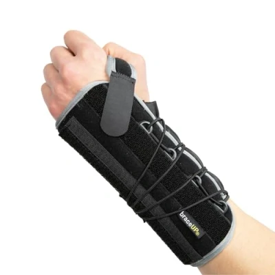 Abbildung von BraceUP Quick Wrap Handgelenkbandage für Karpaltunnel, Tendinitis und Arthritis Hand Handgelenk Unterstützung (Rechte Hand)