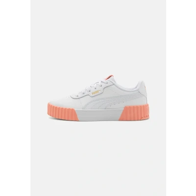 Abbildung von Puma Carina 3.0 Sneaker low, Damen, Größe: 40.5, White/pink fruit/gold Leder/synthetik