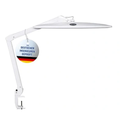 Abbildung von Maul ergonomisches Stehpult Stufenlos höhenverstellbar 75 120 cm Mobiler Schreibtisch für Arbeiten im Sitzen und Stehen Stabiler Sternfuß aus Aluminium Gestell Silber Platte Weiß