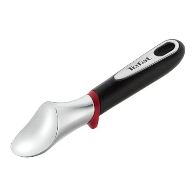 Abbildung von Tefal Ingenio K20722 Eisportionierer Ideal zum einfachen Portionieren von Eiscreme Kunststoff Schwarz/Rot Öse Aufhängen Spülmaschinenfest, 25.5 x 4.7 5.5 cm