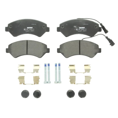 Abbildung von TEXTAR 2446701 Bremsbelagsatz mit integriertem Verschleißwarnkontakt Bremssattelschrauben Zubehör FIAT: Ducato III Minibus, Van