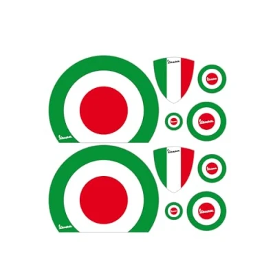 Abbildung von GamesMonkey Aufkleber Vespa Set Piaggio Flags Italien Felge
