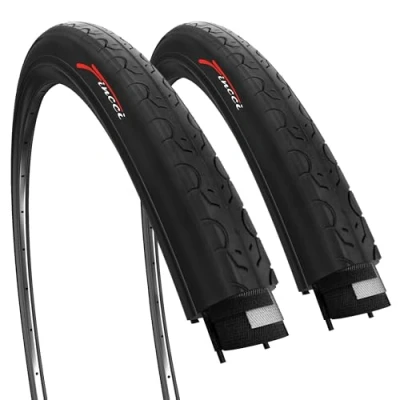 Abbildung von Fincci Paar Reifen 26 x 1.25 Slick Zoll 32 559 Fahrradreifen für Cityräder Rennräder Mountainbike MTB Hybrid Gravel mit 26x1.25 Fahrrad Mantel (2er Pack)