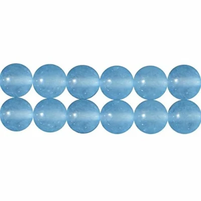 Abbildung von SKYBEADS Perlen für Schmuckherstellung 4mm Aqua Blau Chalcedon Gefärbt 38cm Strang Approx 90 Stück