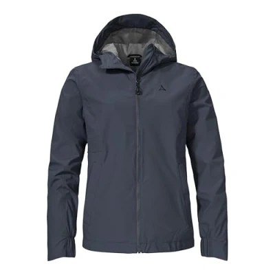 Abbildung von Schöffel Damen Jacket Style Bohorok WMS, wasserdichte, atmungsaktive Outdoor Jacke, elegante Funktionsjacke mit Kapuze und Stufensaum, navy blazer, 40