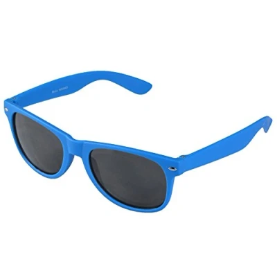 Abbildung von Miobo Sonnenbrillen Party Brillen 1980 style Retro Atzen Nerdbrille Hornbrille Sonnenbrille oder Klarglas Schwarz (Lichtblau Sonnenbrille)