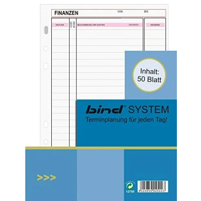 Abbildung von bind System Planer Einlage FINANZEN 50 Blatt A5 Manager B2543