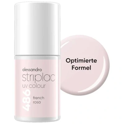 Abbildung von alessandro Striplac UV Nagellack French Rosé Deckend &amp; Kratzfest bis zu 15 Tage Leichtes Auftragen Schonende Abziehtechnologie Vegan Rosa, 6,5ml