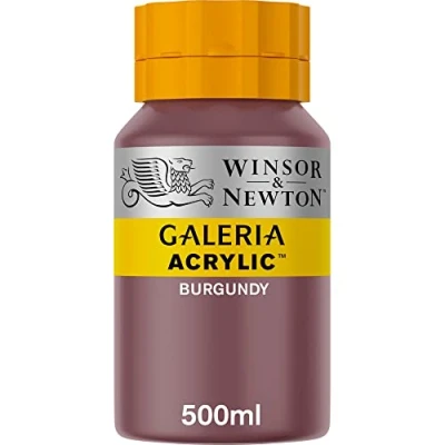 Abbildung von Winsor &amp; Newton 2150075 Galeria Acrylfarbe, hohe Pigmentierung, lichtecht, buttrige Konsistenz, 500 ml Topf Burgunderrot