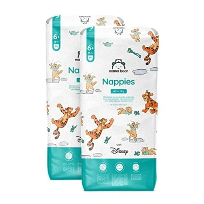 Abbildung von Amazon Marke: Mama Bear Disney Ultra Dry Windeln Größe 6+ (16+ kg) MONATSBOX, Weiß, 132 Stück (2 Packungen mit 66)
