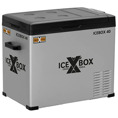 Abbildung von CROSS TOOLS elektrische Kühlbox Kompressor Gefrierbox 37 Liter (Kühlleistung bis 20 C, Für Camping, Auto, Van, Boote, tragbarer Kühlschrank mit App, 230V/12V/24V, 65x37,5x42,7cm) ICEBOX 40, 68061