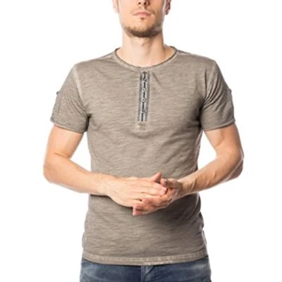 Abbildung von KEY LARGO Herren Arena Button T Shirt, Silver (1107), XL