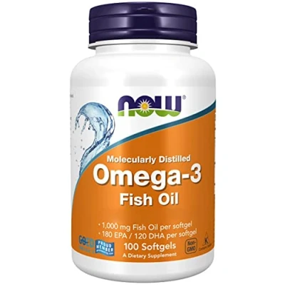 Abbildung von Now Foods, Molecularly Distilled Omega 3 (molekular destilliertes 3), mit EPA und DHA, hochdosiert, 100 Weichkapseln, Laborgeprüft, Sojafrei, Glutenfrei, Ohne Gentechnik