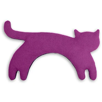 Abbildung von LESCHI Wärmekissen Körnerkissen für Mikrowelle Tier Katze Lila anschmiegsames Nackenkissen mit Bio Weizen ideal als Wärmespender im Winter und bei Verspannungen an Nacken Schulter Hals