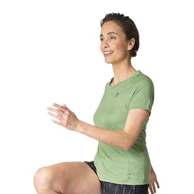Abbildung von Odlo Crew Neck Essential Chill Tech Laufshirt Damen Blau, Größe M