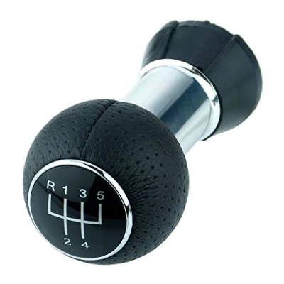 Abbildung von L&amp;P A0260 2 Schalthebel Schaltknauf Schwarz 5 Gang 12mm Knauf PU Leder perforiert Schaltknopf Plug Play Ersatzteil für VW Golf II 3 III 4 IV V 6 VI 7 VII Passat 3B B5 3C B6 Polo 6N 9N 6R
