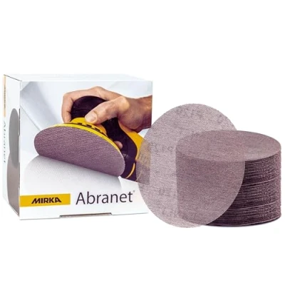 Abbildung von Mirka Abranet Netz Schleifscheiben 150 mm Klett / Korn P120 50 Stk zum Schleifen von Holz, Spachtel, Lack, Kunststoff 5424105012