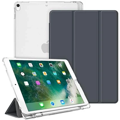 Abbildung von Fintie Hülle mit Pencil Halter für iPad Air 10.5&quot; 2019 (3. Generation) / Pro 2017 Ultradünn Superleicht Schutzhülle transparenter Rückseite Abdeckung, Auto Sleep/Wake, Himmelgrau