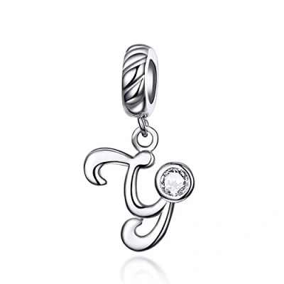 Abbildung von LaMenars Damen Charm Anhänger Alphabet Buchstabe 925 Sterling Silber passend für, Chamilia und europäische Armbänder &amp; Halsketten (Buchstabe Y)