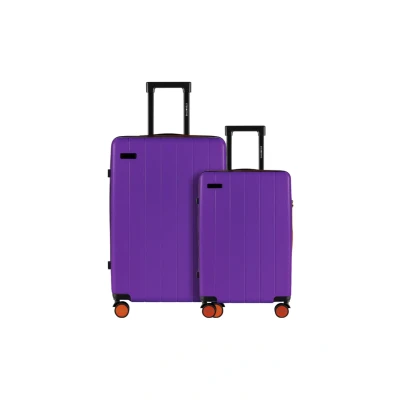 Abbildung von ETERNITIVE Hartschalenkoffer Set Klein und Mittel I Rollkoffer aus ABS Größe: 55cm &amp; 65,5 cm Reisekoffer mit 4 Rollen 360 Handgepäck 37L 60L Trolley TSA Schloss Lila