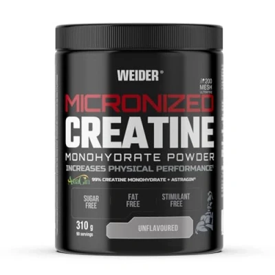 Abbildung von Weider Micronized Creatine Monohydrate Powder (310g) geschmacksneutral. 99% Kreatin Monohydrat 200 Mesh Ultrafein mit AstraGin, ohne Zucker, vegan, erhöht die körperliche Leistung (90 Portionen)