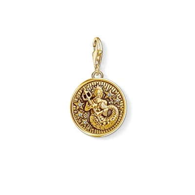 Abbildung von Thomas Sabo Damen Herren Charm Anhänger Sternzeichen Wassermann Club 925 Sterling Silber vergoldet 1650 414 39