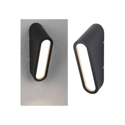 Abbildung von Paulmann LED Außen Wandleuchte »Cliff IP44 64x116mm 3000K 9,5W 300lm 230V Anthrazit Aluminium«, 1 flammig, seewasserresistent