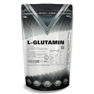 Abbildung von L Glutamin Pulver 100% rein 1000g Aminosäure Glutamine 1kg ohne Zusatzstoffe vegan mit Messlöffel