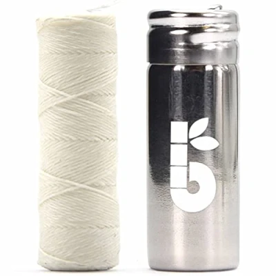 Abbildung von Bambaw Zahnseide Echte Seide und Spender Gewachst Plastikfreie Floss Bio Ohne Plastik 1x50 Meter Lang