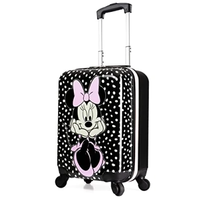 Abbildung von Disney Minnie Mouse Hartschalenkoffer 49 Zentimeter 30 Liter 4 Rollen Geschenke für Kinder((S/49cm 30L, Schwarz)
