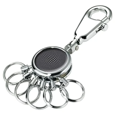 Abbildung von TROIKA PATENT BLACK VISION SCHLÜSSELHALTER #KYR01 A161 rund, glänzend Schlüsselanhänger Karabinerhaken 6 ausklinkbare Ringe Schlüsselorganisation edles Design Original