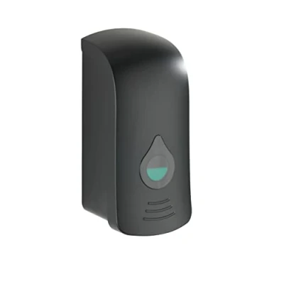 Abbildung von WENKO Desinfektionsmittel und Seifenspender Ranera L Schwarz, hygienischer Wand Spender für Desinfektionsmittel, Flüssigseife etc, Befestigen ohne Bohren, Füllmenge: 740 ml, 10,5 x 24,5 cm