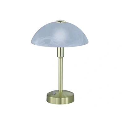Abbildung von Trio Leuchten LED Tischleuchte Donna 525790108, Metall Messing matt, Glas alabasterfarbig weiß, inkl. 4 Watt LED, fach Touch Dimmer