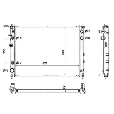 Abbildung von NRF 53887 Kühler, Motorkühlung Aluminium 675 478 26 Kühlrippen gelötet